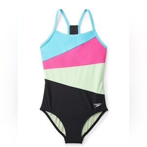 Speedo Kids One Piece Swimsuit - Blue, Pink, Green, Black